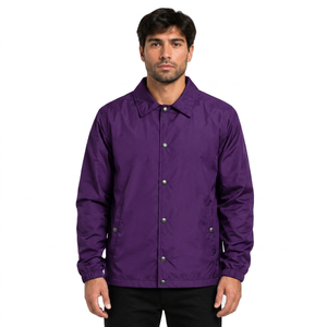 Veste de coach personnalisée en nylon doublé avec fermeture éclair, séchage rapide, col montant, pour le printemps, personnalisation OEM ODM, style urbain - Product Image 1