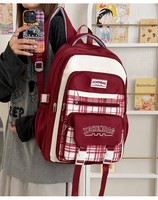 Ensemble de sacs d'école unisexe personnalisés avec logo OEM, 2 en 1, sac à dos en polyester, sac fourre-tout à carreaux, fermeture éclair, résistant à l'eau, prix d'usine en gros, MOQ