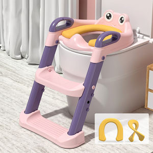 Aricare-Siège d'Entraîneur de Toilette en Plastique Solide Rose pour Bébé, Hauteur Réglable, Nettoyage Facile, Déplacement Extérieur, Durable - Product Image 3