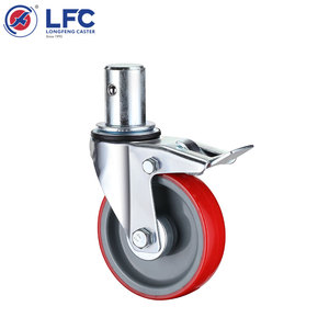 Giàn giáo Caster bánh xe Vòng gốc Châu Âu loại PU bánh xe zn-mạ kết thúc với phanh cho di chuyển giàn giáo tháp - Product Image 4