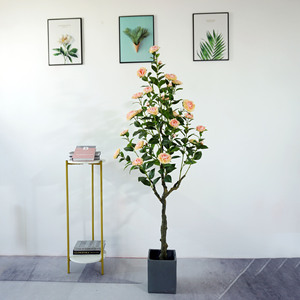 Actory-Planta de árbol de Camelia, árbol de flores artificiales para decoración de interiores - Product Image 4