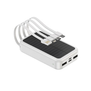 Paneles solares duales 10000mAh Banco de energía portátil de carga rápida Incorporado 4 cables de carga para diseño de luz de camping al aire libre - Product Image 1