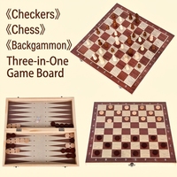 Juego de Mesa 3 en 1 de 34 cm, Ajedrez, Damas y Backgammon, Tablero Plegable Grande, Juego de Viaje Educativo de Estrategia para Niños y Adultos, Certificado CE