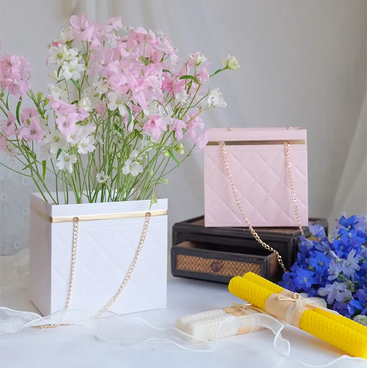 Kraft Paper Flower Bags with Handle Florist Shop Packaging Supplies Rectangle Perfect Bouquet Bag