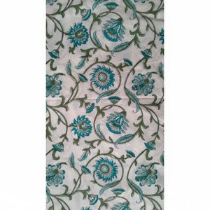 Tela con estampado de bloques indios vintage de algodón suave indio - Product Image 1