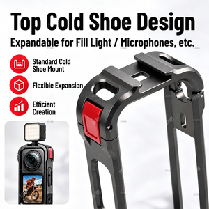 กรงกระต่ายอะลูมิเนียมอัลลอยสำหรับ Insta360 X6, กรอบป้องกันพร้อมฐาน Cold Shoe, อุปกรณ์เสริมกล้องพาโนรามา - Product Image 5