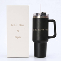 Gobelet isotherme de 40 oz avec poignée, couvercle à sublimation, en acier inoxydable, bouteille d'eau de voyage avec paille, tasse sous vide anti-éclaboussures