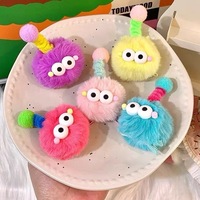 Pompons en tissu colorés, thème Halloween, mignons et originaux, style Teletubbies, pinces à cheveux torsadées, accessoires DIY transfrontaliers