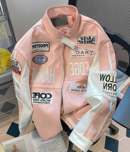 เสื้อแจ็คเก็ตมอเตอร์ไซค์สีดำแบบยูนิเซ็กซ์  บุผ้านวม กันลม เป็นมิตรกับสิ่งแวดล้อม  แบบกลับด้านได้  คอตั้ง  ปิดด้วยซิป  ลายปะติด  ทรงเข้ารูป - Product Image 5