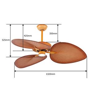 Kipas Angin Retro Bentuk Daun Pisang, Motor Inverter Mewah, Kipas Angin Plafon dengan Lampu dan Remote Control - Product Image 3