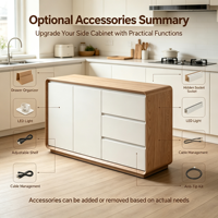 Buffet en bois sur mesure OEM avec tiroirs, style moderne et respectueux de l'environnement