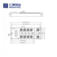 Boîte de Distribution électrique 8 voies connecteur M12 vis à 5 broches avec prise mâle M23 19 broches