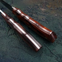 Couteaux Bowie à lame fixe NEWOOTZ faits à la main en acier 14C28N avec étui, manche en bois de fer, couteau de survie et de chasse en plein air