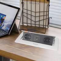 Usine 13A Royaume-Uni Dubaï Standard Multimédia Noir Argent Alliage de zinc Amortisseur Pop up Table de conférence USB Données Prise électrique
