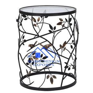 Table basse de luxe dorée avec plateau en verre pour salon, table d'appoint décorative en métal antique or et argent, vente chaude - Product Image 4