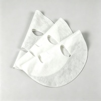Masque facial en substrat de fibres de lyocell, de filament de microfibre élastique, de soie d'araignée, de céramide, blanc, petit, biodégradable, Y475, pour le soin de la peau