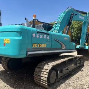 Excavatrice d'occasion Kobelco SK350D 35 tonnes 2022 Vidéo d'utilisation Moteur Boîte de vitesses Roulement PLC Moteur et pompe Vente à bas prix - Product Image 1