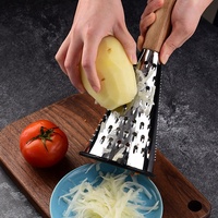 Cône de cuisine râpe à fruits et légumes, broyeur à ail, Mandoline, trancheur manuel, robot culinaire, manche en bois