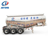 3 Dingilli Kuru Çimento Tankeri Treyleri 40cbm 45cbm 50cbm Toz Tankı Semi Treyler Semi Treylerler Uçucu Kül Toplu Çimento Semi Treyleri