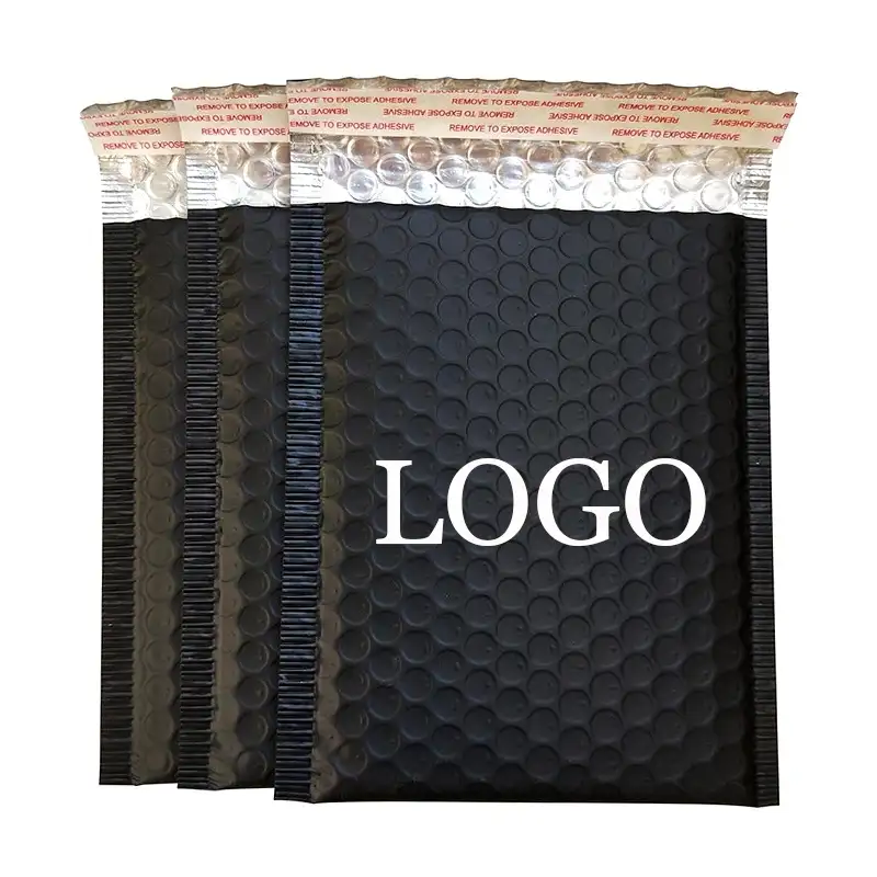 Multiwarna Kuantitas Rendah Harga Gudang Dicetak Logo Glamor Kemasan Empuk Matte Hitam Kustom Poli Gelembung Tukang Pos