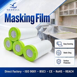 Pellicola in Plastica HDPE 180cm*30m 0.9C per Decorazione, Pellicola Protettiva in Vinile con Nastro Verde Washi per Pittura - Product Image 1