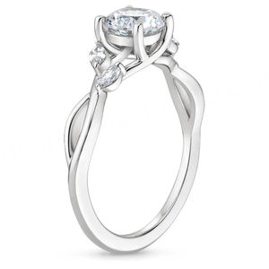 Bague de fiançailles et de mariage vintage torsadée en moissanite naturelle taille brillant en forme de saule, bijoux pour femmes en argent S925, la plus populaire, vente en gros - Product Image 2