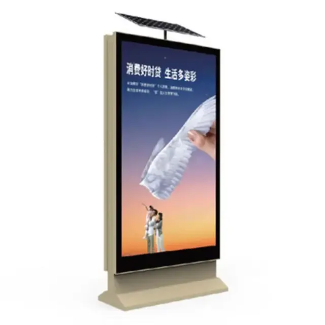 中国工場直接屋外街灯柱デジタル看板広告ディスプレイLED照明ボックスソーラーゴミ箱広告