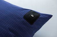 Taie d'oreiller de mise à la terre en 95% coton et 5% argent, avec revêtement en argent pur et fibres d'argent, dotée d'un bouton-pression de mise à la terre