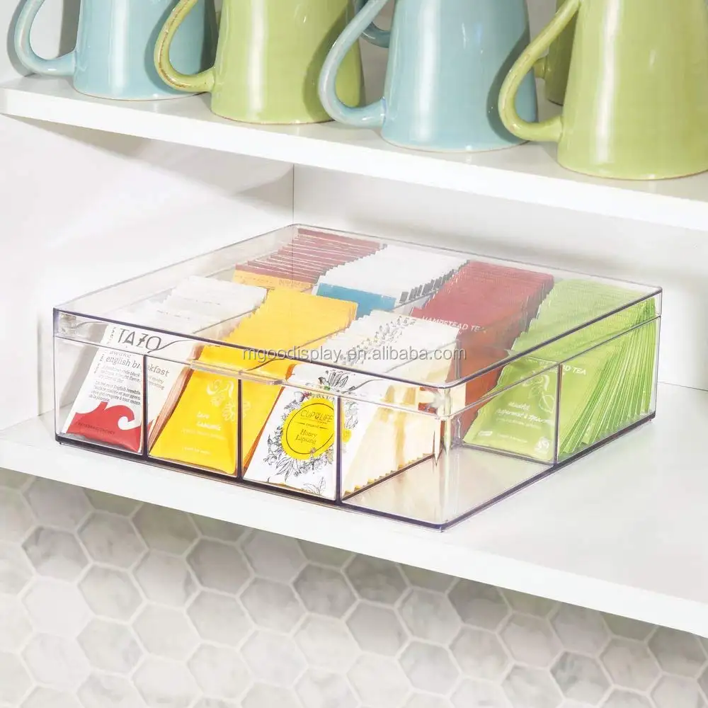 Acryl Teebeutel halter, Home Kitchen Storage Organizer Teebeutel Box mit 8 Fächern