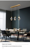 Lustre de restaurant de luxe léger, moderne et simple, en cristal, design 2026, pour table à manger et bar, lampe très vendue