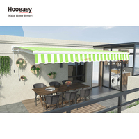 Auvent rétractable électrique en métal pour porte arrière Hooeasy, grand modèle, avec cadre en aluminium, bras pliables, pour extérieur