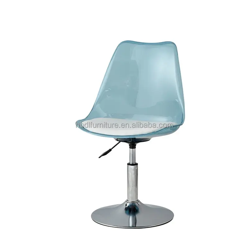 DLC-P020 High Quality Transparent Reception Akli Office Bar Chair Small Swivel Round Chair Stool with Backrest