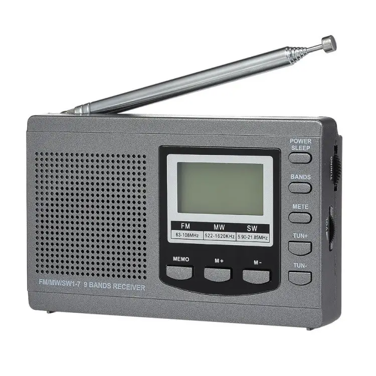 FM/AM/SW Radio multibanda Radio Stereo digitale ricevitore Radio con uscita auricolare funzione di sveglia