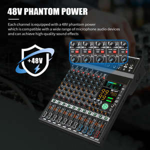 Mélangeur audio numérique professionnel à 8 canaux avec double 99 effets DSP Console <span class=keywords><strong>DJ</strong></span> alimentée par USB BT pour des performances sonores en direct - Product Image 2