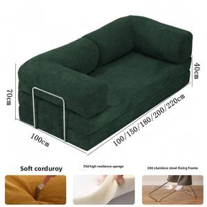 संपीड़न कपड़े सोफे लिविंग रूम आधुनिक मॉड्यूलर छोटे अपार्टमेंट फर्श तह डबल-उपयोग स्पंज से भरा सेट कॉर्डरॉय आलसी सोफा - Product Image 5
