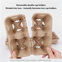 Haowei Vente en gros de porte-gobelets en pâte à papier personnalisés 2/4 pour tasses à café et boissons chaudes