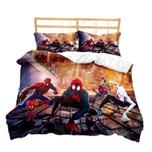 Juego de Sábanas de Tres Piezas con Diseño de <span class=keywords><strong>Spiderman</strong></span>, Impresión Digital Ecológica Personalizada, Fibra Química, 100 Hilos - Product Image 1