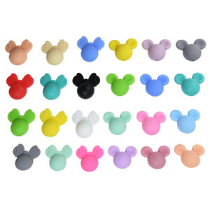 2025 nuevo diseño respetuoso con el medio ambiente 10 colores cuentas de dibujos animados de silicona fácil de atar cuentas de dentición de bebé de silicona para clip de chupete - Product Image 2