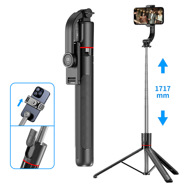 F15 Detachable Wireless Remote Tripod 68 Inches Selfie Stick 1717mm All-in-one Floor Support with OEM Customization