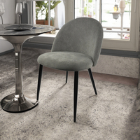 Chaises de salle à manger modernes en tissu velours gris, pieds en métal noir, chaises de salle à manger blanches pour salon, appartement, usage commercial