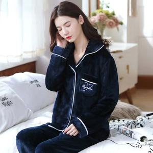 2022 dernier Pijamas costume adulte thermique dames filles vêtements de nuit épais chaud Flaanel ensemble femmes hiver pyjamas - Product Image 2