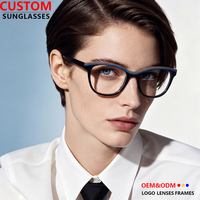 Montures optiques en acétate de haute qualité, lunettes de vue œil-de-chat personnalisées professionnelles, montures de lunettes à verres incolores pour femmes