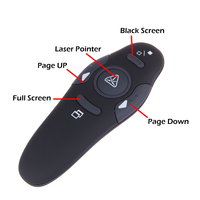 Mando a distancia inalámbrico para presentaciones de Powerpoint, puntero con USB de 2,4 GHz, PPT, puntero, presentador, luz roja, RF, para profesores