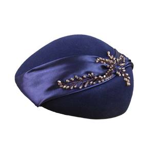 X5115 Gorro de lana para adultos Gorras de cubo de lana de invierno Gorras de fieltro para mujer Fancinators de lana - Product Image 1