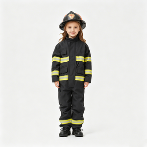 Costume de <span class=keywords><strong>pompier</strong></span> pour enfants unisexe, kit d'Halloween et de carnaval <span class=keywords><strong>avec</strong></span> haut et pantalon - Product Image 1