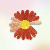 Chine patchs de broderie en fer auto-adhésifs personnalisés badges de fleurs de tournesol à la mode pour vêtements pour chapeaux