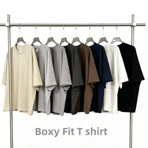 T-Shirt Oversize in Cotone 100% di Alta Qualità, Vestibilità Ampia, Tinta Unita, Grammatura Pesante 280GSM, Stampa Personalizzata, Stile Street Cropped, Eco-Friendly, da Uomo - Product Image 3