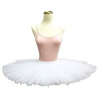 Jupe tutu de ballet blanche en spandex, robe de danse classique mi-tutu, tulle superposé, costume de pratique et de performance pour filles et enfants