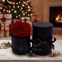 HFlora 1 pièce Mini Rose éternelle en soie pour la Saint-Valentin, cadeau de mariage pour invités, boîte cadeau décorative, fourniture d'usine