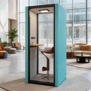 Aluminum Frame Modular Office <strong>Pod</strong> Soundproof Phone Booth Portable Oblong Workstation Adjustable Height DIY Assembly - Product Image 4